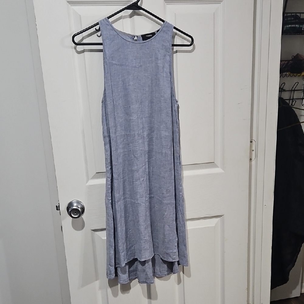 Theory Linen Blend Sleeveless Dress | Minimalist Summer | Size 2